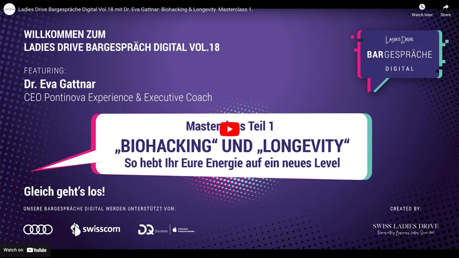 VIDEO – Bargespräche Digital Vol.18 mit Dr. Eva Gattnar: Biohacking & Longevity. Masterclass 1.