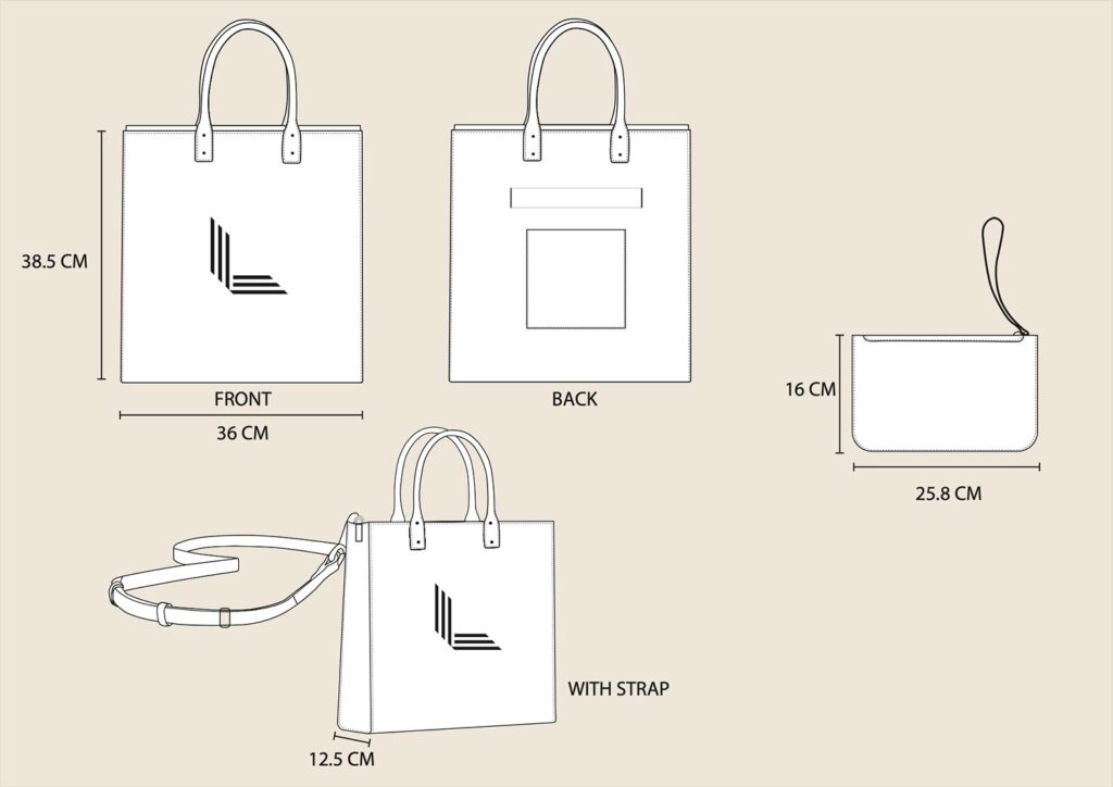 LLL Tote Bag - Measurements