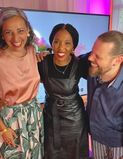 Stella, Sebastian und Swati Mandela