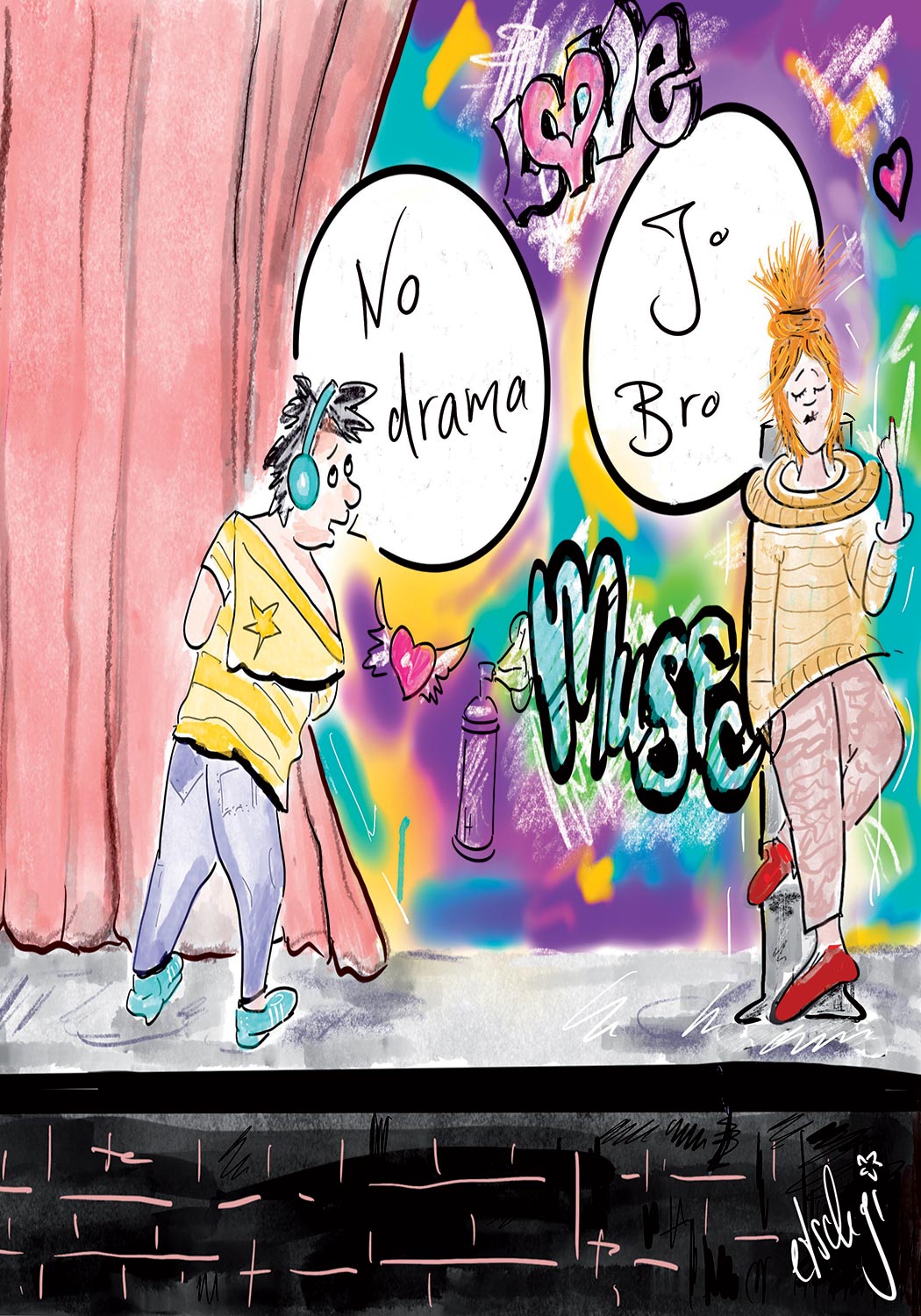 Ladies Drive No. 71. Das Dramen-Abkommen. Illustration: Etschgi