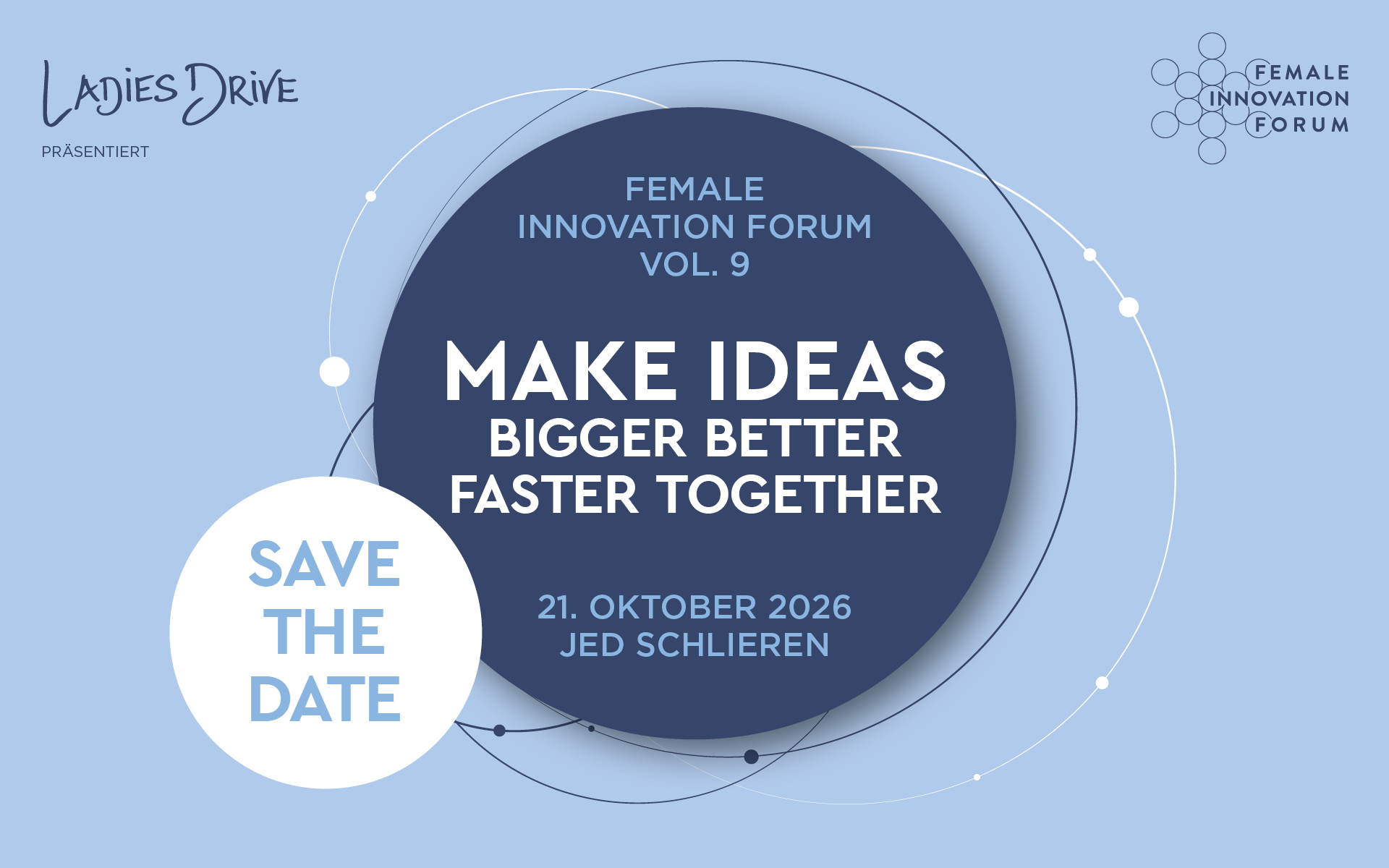 Female Innovation Forum 2026. JED Schlieren, 21. Oktober 2026