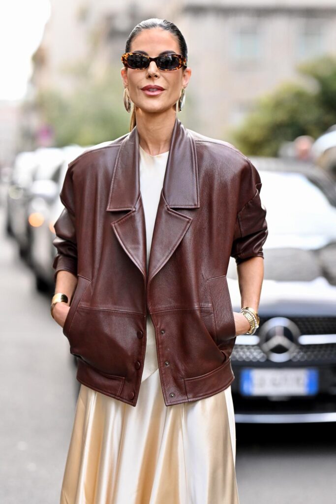 Ladies Drive Magazine. 10 of the Hottest Street Style Trends for 2025/2026. Leather — especially leather and lace, or satin. Photo: Yvonne Aeberhard Stutz