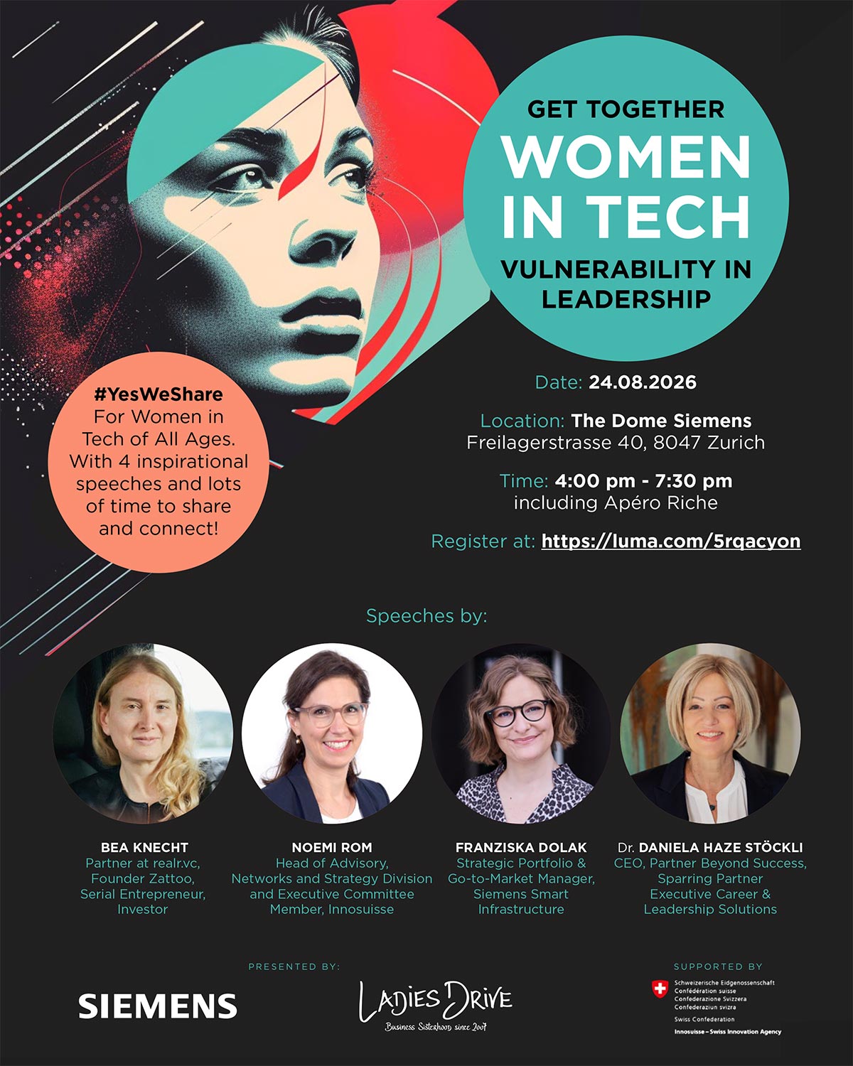 Women in Tech Get Together. Vulnerability in Leadership. Monday, August 24, 2026