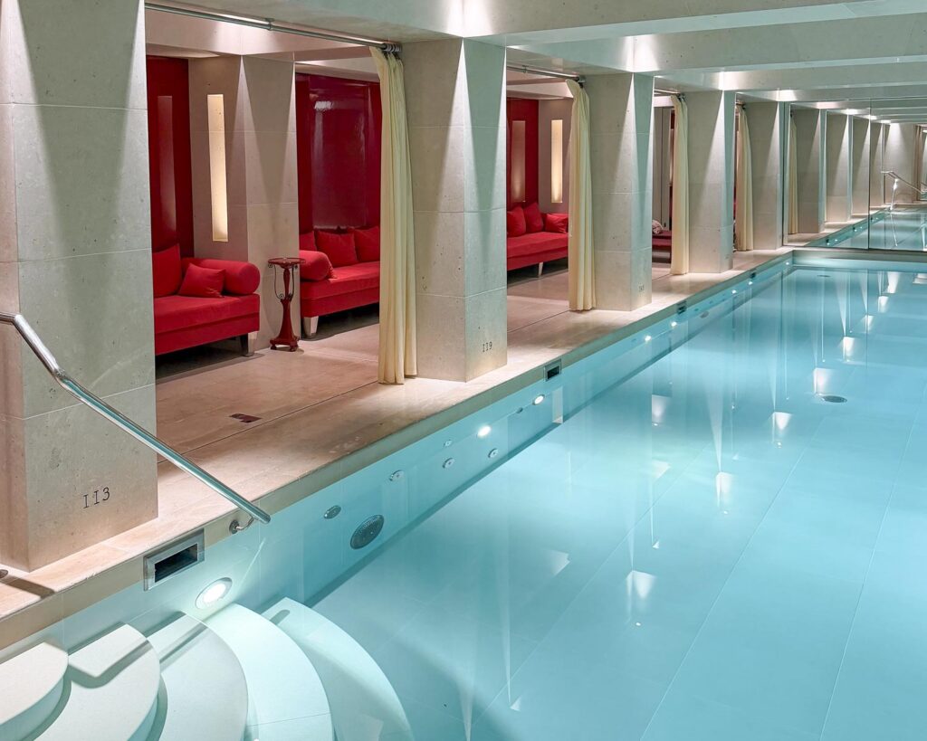 Interior of the Nescens Spa at La Réserve Paris, a luxury hotel in Paris, France.