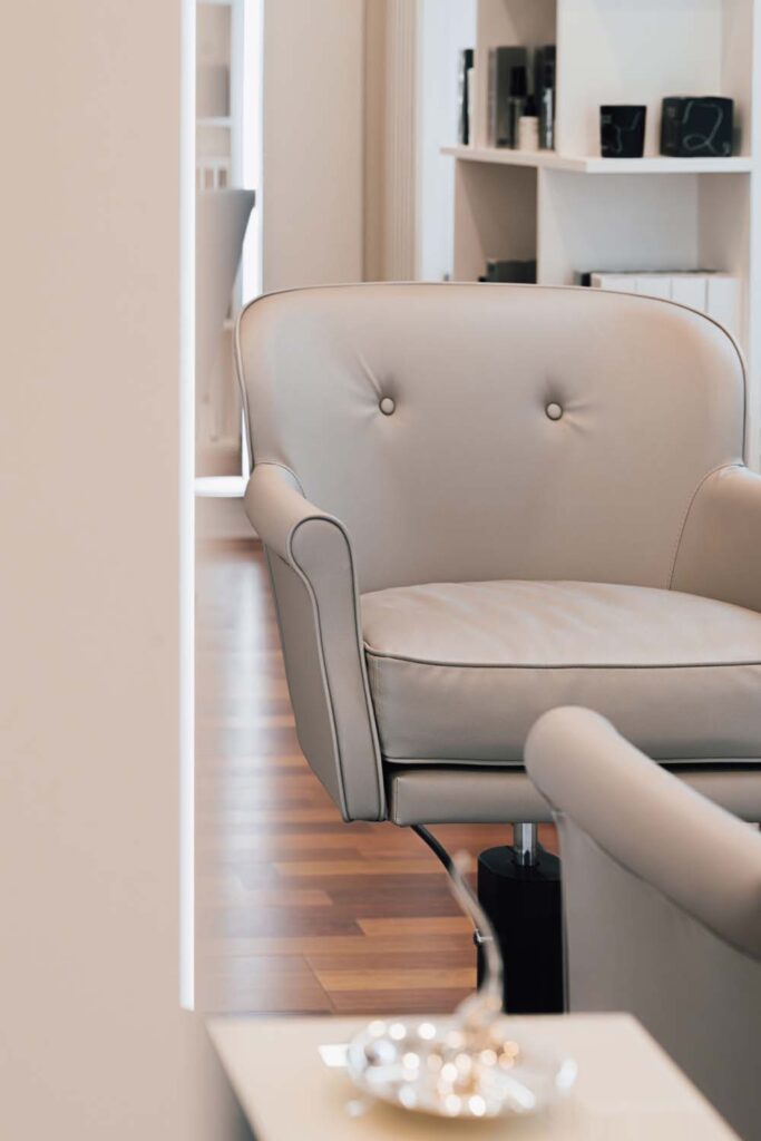 Interior detail of a Rossano Ferretti HairSpa, reflecting the brand’s approach to luxury haircare.