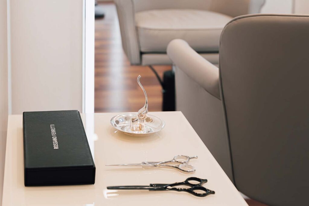 Interior detail of a Rossano Ferretti HairSpa, reflecting the brand’s approach to luxury haircare.
