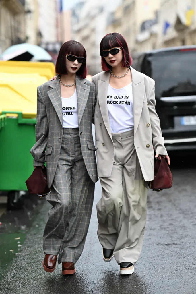 Masculine Tailoring als Street-Style-Trend 2026, fotografiert von Yvonne Aeberhard Stutz während der Fashion Weeks in Mailand und Paris.